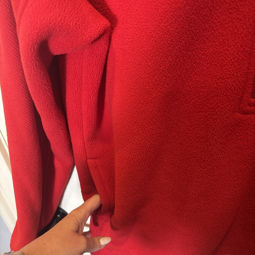 Patagonia Pullover Men Large Red Fleece Micro D Outdoors Hiking Synchilla Jacket - Picture 4 of 10
